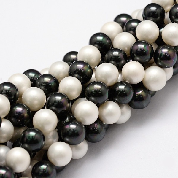 

PandaHall Shell Pearl Bead Strands, Grade A, Round, Mixed Color, 8mm, Hole: 1mm, about 49~52pcs/strand, 16 inch Shell Pearl Round Multicolor