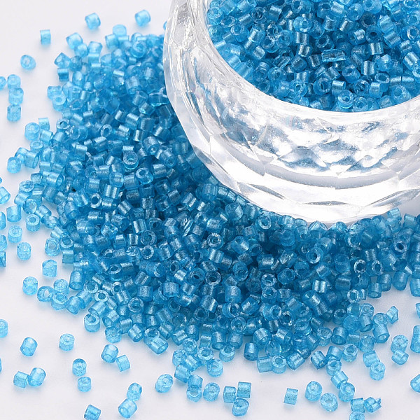 

PandaHall Fluorescent Color Transparent Glass Cylinder Beads, Seed Beads, Baking Paint, Round Hole, Dodger Blue, 1.5~2x1~2mm, Hole: 0.8mm...