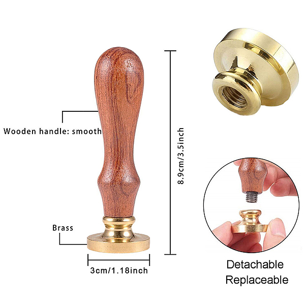 

PandaHall Brass Wax Seal Stamp with Handle, for DIY Scrapbooking, Cup Pattern, 3.5x1.18 inch(8.9x3cm) Brass Tableware