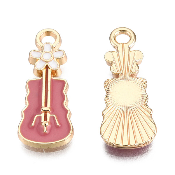 

PandaHall Alloy Enamel Pendants, Light Gold, Violin, Pale Violet Red, 25.5x10x2.5mm, Hole: 2.5mm Alloy+Enamel Musical Instruments Pink
