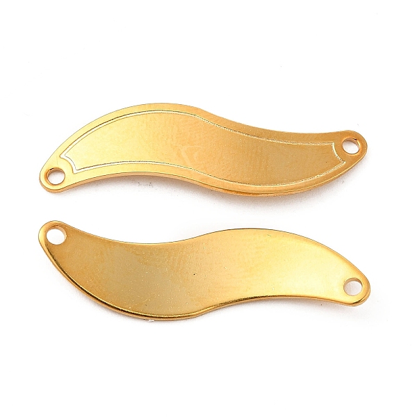 

PandaHall 201 Stainless Steel Connector Charms, Wave Links, Real 24K Gold Plated, 30x9x0.8mm, Hole: 1.5mm 201 Stainless Steel Others