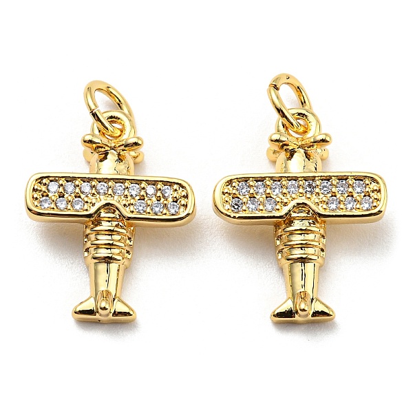 

PandaHall Brass Micro Pave Clear Cubic Zirconia Pendants, with Jump Ring, Long-Lasting Plated, Lead Free & Cadmium Free, Plane Charm, Real...