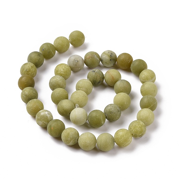 

PandaHall Natural Peridot Bead Strands, Frosted, Round, 8mm, Hole: 1mm, about 47pcs/strand, 14.9 inch(38cm) Peridot Round