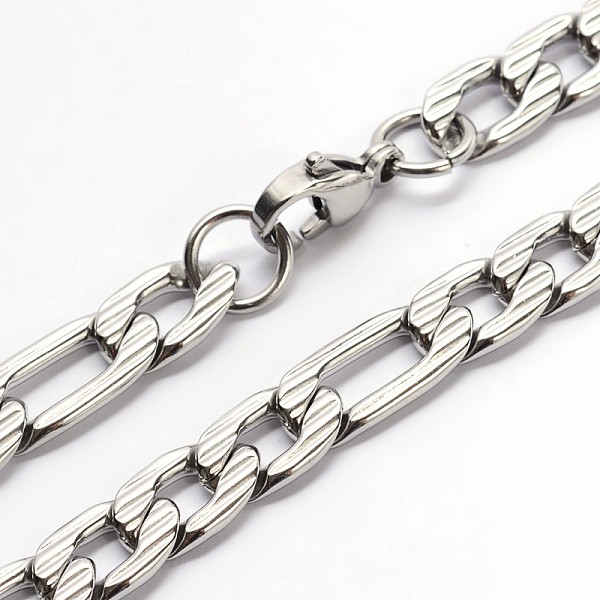 304 Stainless Steel Figaro Chains Necklaces