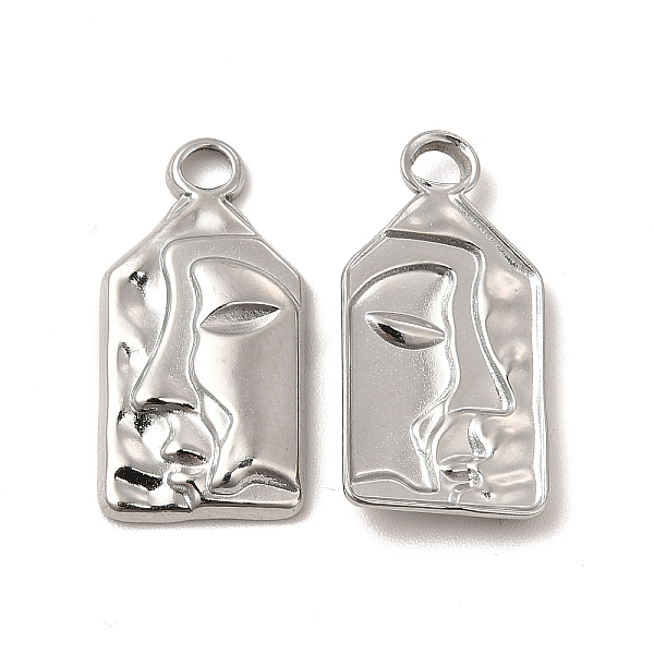 

PandaHall 304 Stainless Steel Pendants, Rectangle with Human Face Charm, Stainless Steel Color, 22x11x3mm, Hole: 2.3mm 304 Stainless Steel...