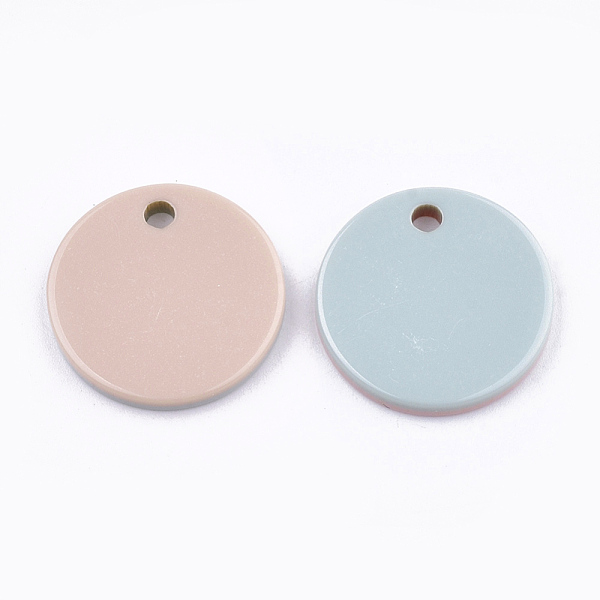 

PandaHall Resin Pendants, Flat Round, Misty Rose, 25x3mm, Hole: 3mm Resin Flat Round Red