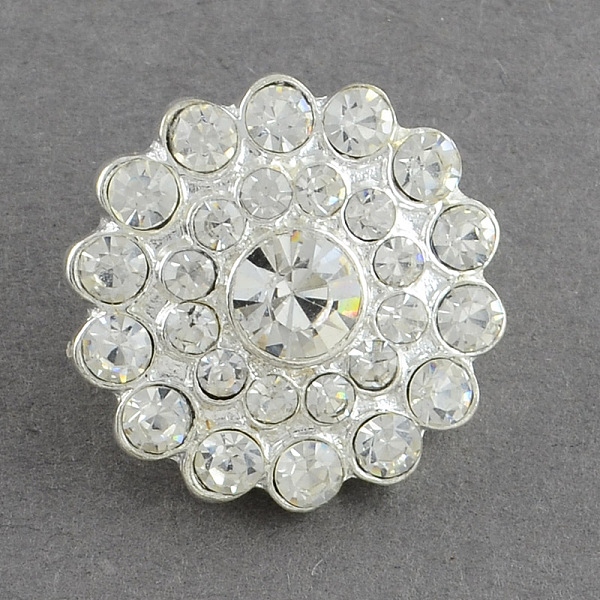 

PandaHall Shining Flower Alloy Grade A Crystal Rhinestone Slide Charms Beads, Silver Color Plated, Crystal, 21x11.5mm, Hole: 10x4mm...