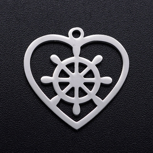 

PandaHall 201 Stainless Steel Pendants, Heart with Helm, Stainless Steel Color, 20.5x20.5x1mm, Hole: 1.4mm 201 Stainless Steel Heart