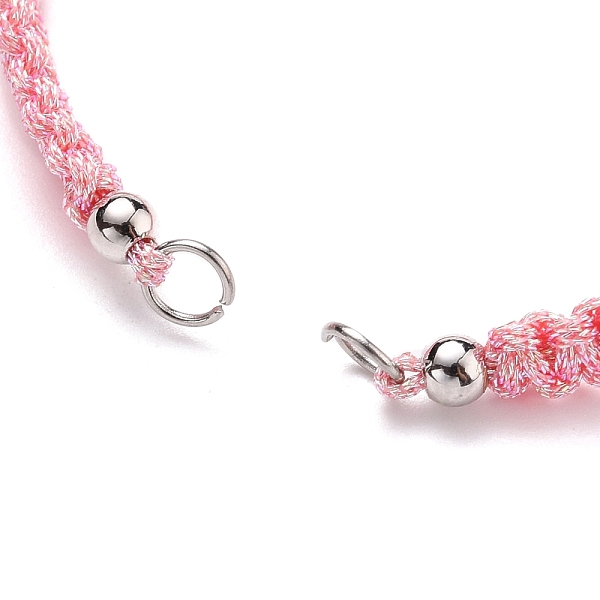 

PandaHall Adjustable Braided Polyester Thread Bracelet Making, with Brass Beads and 304 Stainless Steel Jump Rings, Pink, 5-5/8~11-1/4 inch...