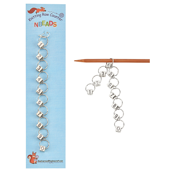 

PandaHall 2 Pcs Cube Charm Knitting Row Counter Chains, Metal 0 to 9 Number Stitch Marker for Knitting Crochet Tracking Project Progress...