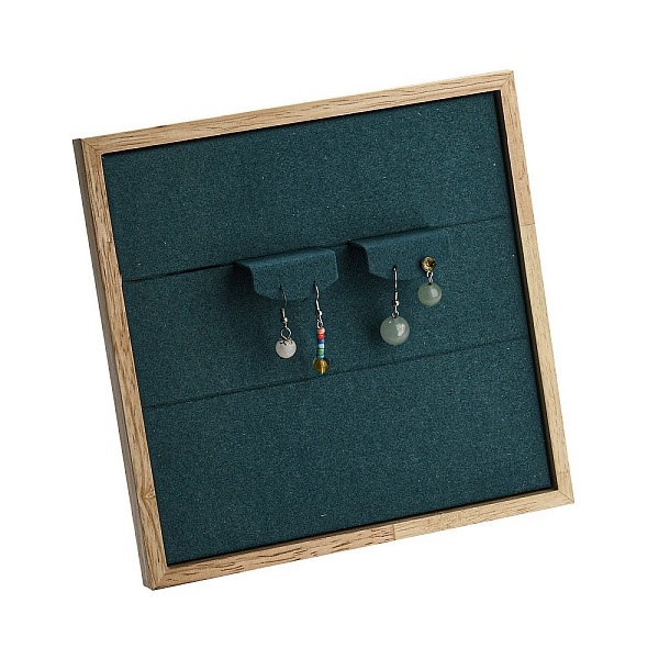 

PandaHall 12-Slot Square Wooden Picture Frame Earring Orgainzer Holder with Microfiber Earring Display Cards, Dark Green, 19x9.05x19cm Wood...