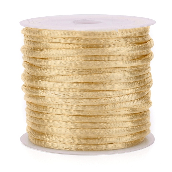 

PandaHall Nylon Cord, Satin Rattail Cord, for Beading Jewelry Making, Chinese Knotting, Light Khaki, 2mm, about 10.93 yards(10m)/roll Nylon