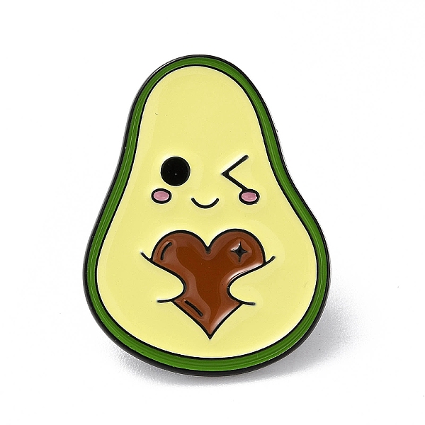 

PandaHall Black Zinc Alloy Brooches, Enamel Pins, for Backpack Cloth, Avocado, Heart, 30x23x1mm Alloy Heart