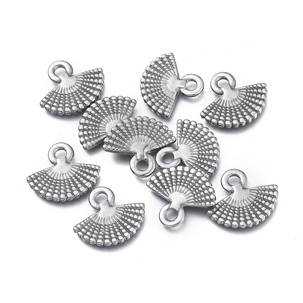 

PandaHall 304 Stainless Steel Charms, Fan, Stainless Steel Color, 12.8x14.5x1.5mm, Hole: 2mm 304 Stainless Steel Fan