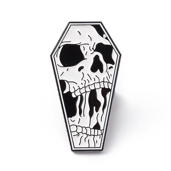 

PandaHall White Halloween Enamel Pin, Electrophoresis Black Alloy Brooch for Backpack Clothes, Skull Pattern, 30.5x17x2mm, Pin: 1.2mm...