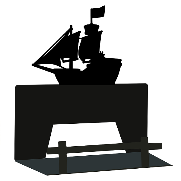 PandaHall Sailboat Pattern Iron Name Card Holder, with Screws, Business Card Holders, for Wedding, Birthday Party Table Number Sign, Black...