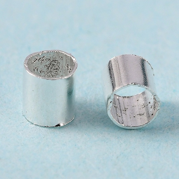 

PandaHall Brass Crimp Beads, Cadmium Free & Lead Free, Tube, Silver, 2.5x2.5mm, Hole: 2mm Brass Tube