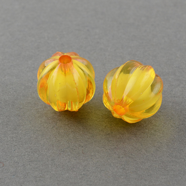 

PandaHall Autumn Theme Transparent Acrylic Beads, Bead in Bead, Round, Pumpkin, Goldenrod, 10mm, Hole: 2mm, about 1100pcs/500g Acrylic..., Gold