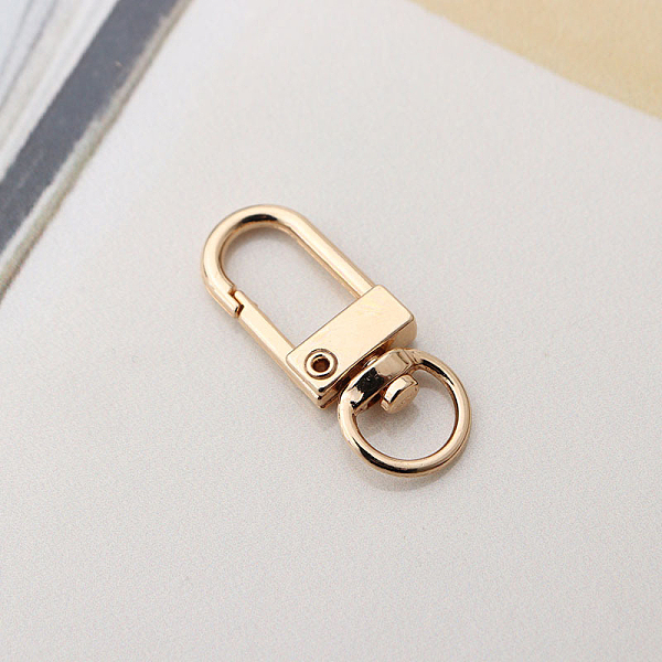 

PandaHall Alloy Swivel Clasps, Lanyard Push Gate Snap Clasps, Light Gold, 3.3x1.3x0.5cm, Hole: 10x7mm Alloy