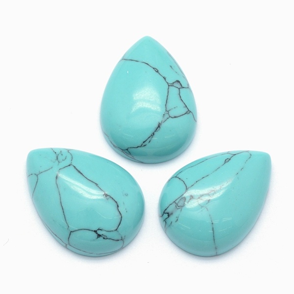 

PandaHall Synthetic Turquoise Cabochons, Teardrop, 25x18x7mm Synthetic Turquoise Teardrop