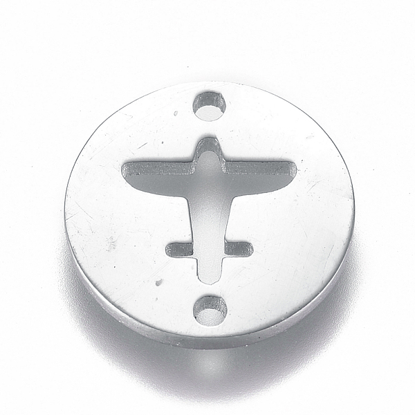 

PandaHall 304 Stainless Steel Links connectors, Flat Round with Plane, Stainless Steel Color, 12x1mm, Hole: 1.2mm 304 Stainless Steel...