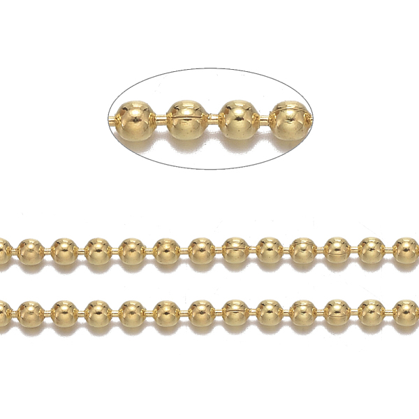 

PandaHall Brass Ball Chains, Long-Lasting Plated, Soldered, with Spool, Cadmium Free & Nickel Free & Lead Free, Golden, 1.5mm, about 301.83...