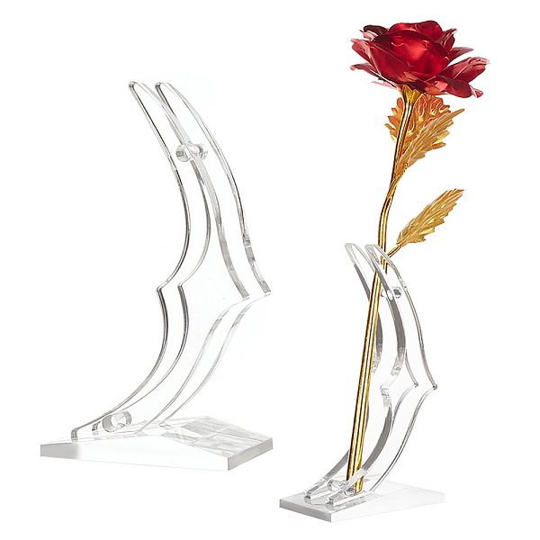 PandaHall Olycraft Acrylic Display Stand, Clear, 1-3/4x3x5-1/4 inch(4.3x7.5x13.3cm) Acrylic Clear