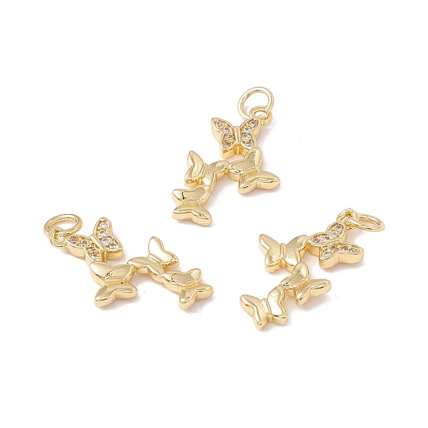 

PandaHall Brass Micro Pave Clear Cubic Zirconia Pendants, with Jump Ring, Cadmium Free & Lead Free, Butterfly, Real 18K Gold Plated...