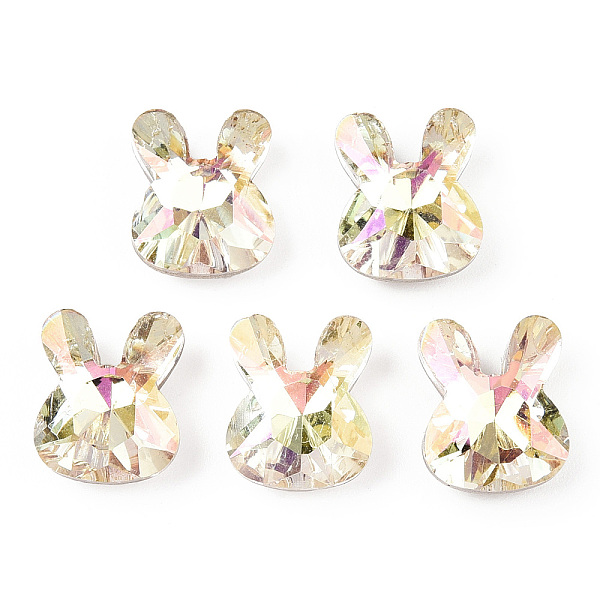 

PandaHall K9 Glass Rhinestone Cabochons, Pointed Back & Back Plated, Faceted, Rabbit, Jonquil, 12x10x5.5mm Glass Rhinestone Rabbit Yellow