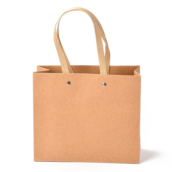 

PandaHall Rectangle Paper Bags, with Nylon Handles, for Gift Bags and Shopping Bags, Peru, 21x0.4x18cm Paper None Brown
