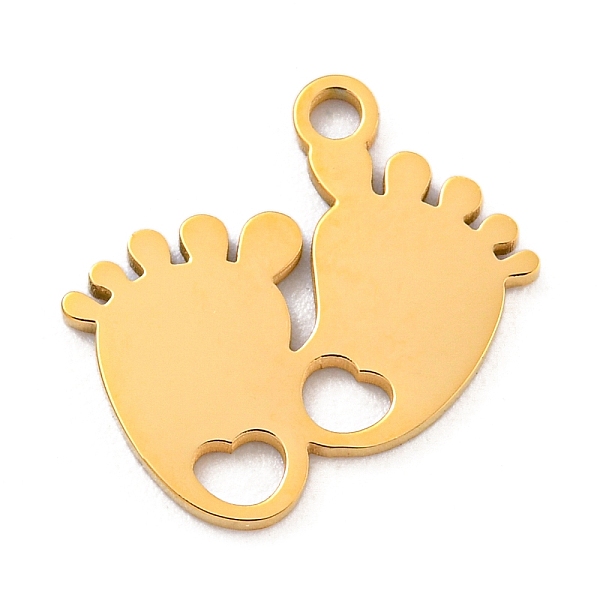 

PandaHall Ion Plating(IP) 304 Stainless Steel Charms, Laser Cut, Footprint Charm, Real 18K Gold Plated, 13x14x1mm, Hole: 1.4mm 304 Stainless...