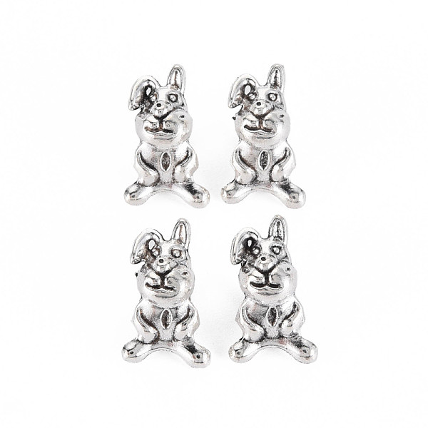 

PandaHall Tibetan Style Alloy European Beads, Cadmium Free & Lead Free, Rabbit, Antique Silver, 16x10x8mm, Hole: 4.5mm, about 830pcs/1000g...