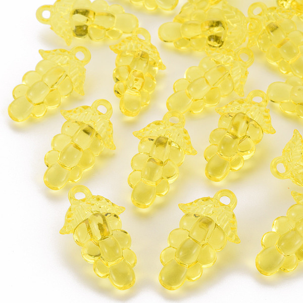 

PandaHall Autumn Theme Transparent Acrylic Beads, Grape, Yellow, 46x27x16.5mm, Hole: 3.5mm, about 101pcs/500g Acrylic Fruit Yellow