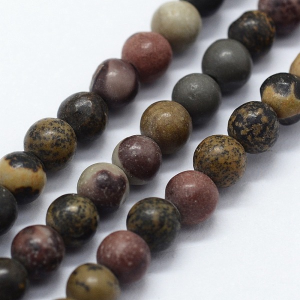 

PandaHall Natural Dendritic Jasper Beads Strands, Chohua Jasper, Round, 4mm, Hole: 0.5mm, about 95pcs/strand, 14.96 inch(38cm) Dendritic...