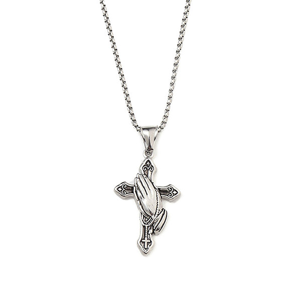 

PandaHall 201 Stainless Steel Pendant Necklaces, Cross, Antique Silver, 23.23 inch(59cm) 201 Stainless Steel Cross