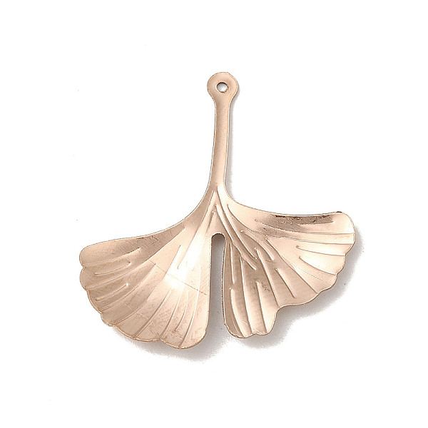 

PandaHall 304 Stainless Steel Pendants, Ginkgo Leaf Charm, Rose Gold, 29x25.5x2mm, Hole: 0.9mm 304 Stainless Steel Leaf