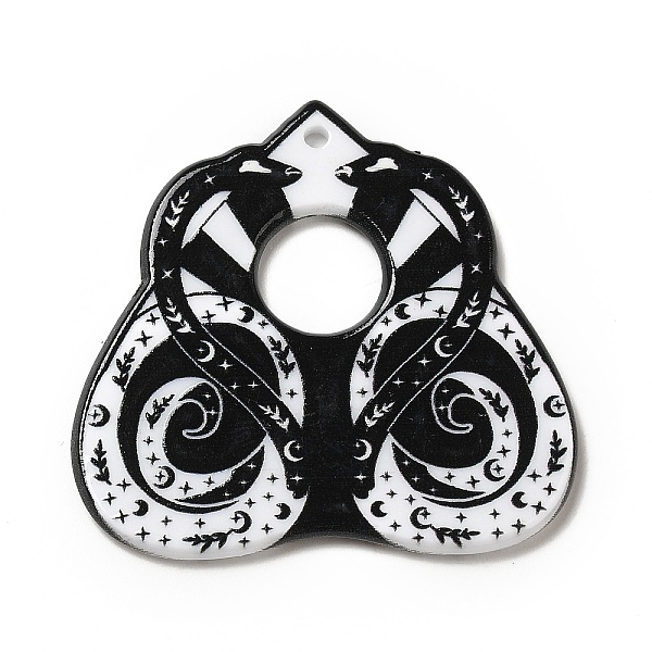 

PandaHall Printed Acrylic Pendants, Heart Charm, Snake Pattern, 36.5x38x2.3mm, Hole: 1.8mm Acrylic Snake