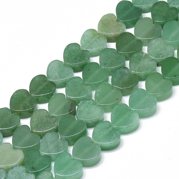 

PandaHall Natural Green Aventurine Bead Strands, Heart, 10x10x5mm, Hole: 1.5mm, about 40pcs/strand, 14.5 inch Green Aventurine Heart