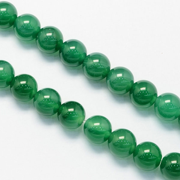 

PandaHall Round Dyed Natural Green Onyx Agate Beads Strands, 6mm, Hole: 1.5mm, about 63pcs/strand, 15.7 inch Green Onyx Agate Round Green