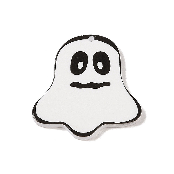 

PandaHall Printed Transparent Acrylic Pendants, Ghost, 37x34x2mm, Hole: 1.4mm Acrylic Ghost White