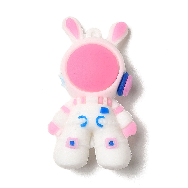 

PandaHall Rabbit Spaceman PVC Plastic Cartoon Big Pendants, for DIY Keychain Making, Hot Pink, 62x34x13mm, Hole: 3mm PVC Rabbit