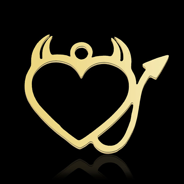 

PandaHall 201 Stainless Steel Pendants, Heart, Real 18K Gold Plated, 15.5x19x1mm, Hole: 1.6mm 201 Stainless Steel Heart