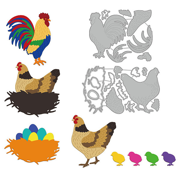 

PandaHall Carbon Steel Cutting Dies Stencils, for DIY Scrapbooking, Photo Album, Decorative Embossing Paper Card, Stainless Steel Color, Hen...