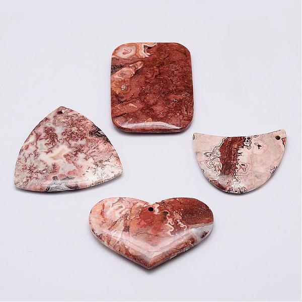 

PandaHall Natural Mexican Agate Pendants, Mixed Shapes, 39.5~51x31.5~45.5x5.5~7mm, Hole: 2mm Mexican Agate Mixed Shapes