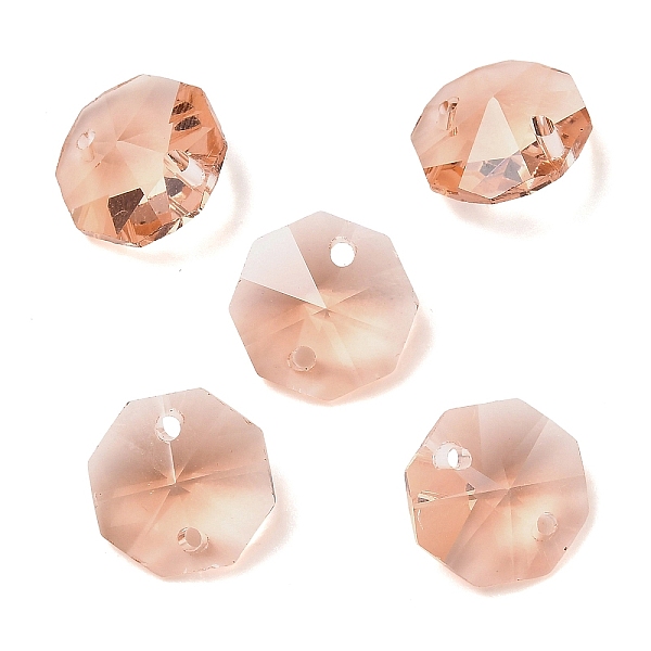 Breloques de connecteur en verre transparent