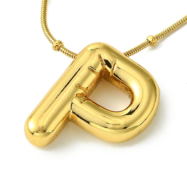 

PandaHall Ion Plating(IP) Initial Letter 304 Stainless Steel Pendant Necklaces, Real 18K Gold Plated, Letter P, 15.91 inch(40.4cm), pendant...