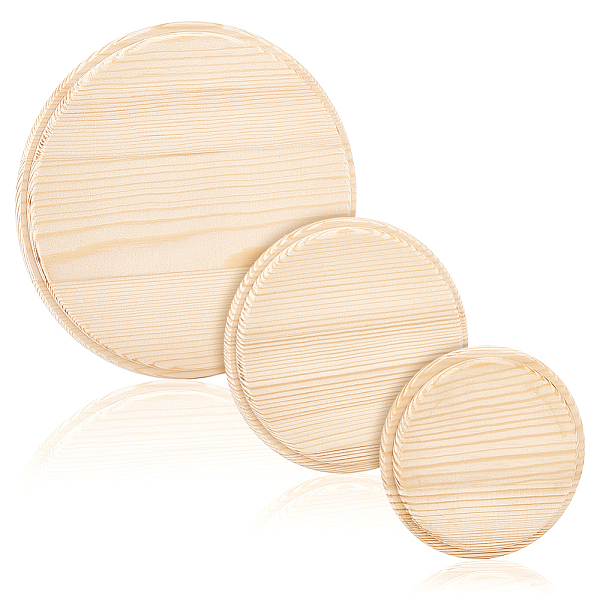 

PandaHall 3Pcs 3 Styles Unfinished Wooden Display Bases for Action Figure, Flat Round, Moccasin, 8.9~17.8x0.9cm, 1pc/sytle Wood Flat Round..., Orange