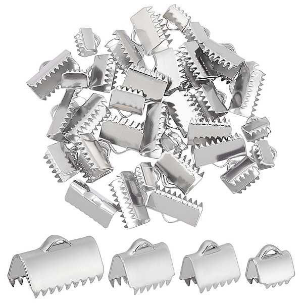 

PandaHall Unicraftale 304 Stainless Steel Ribbon Crimp Ends, Stainless Steel Color, 6~9x6.5~13mm, Hole: 1.5mm, 40pcs/box 304 Stainless Steel