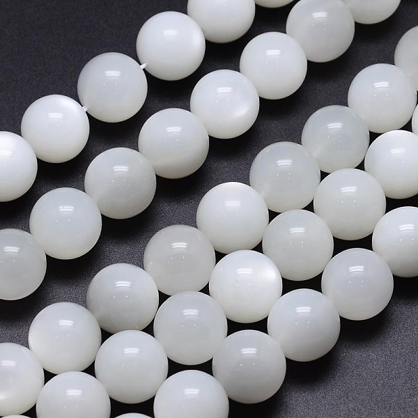

PandaHall Natural White Moonstone Round Bead Strands, Grade AA, 14mm, Hole: 1mm, about 29pcs/strand, 15.5 inch White Moonstone Round