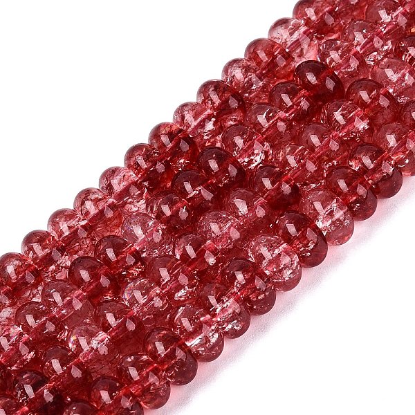 Brins de perles de verre transparentes craquelées